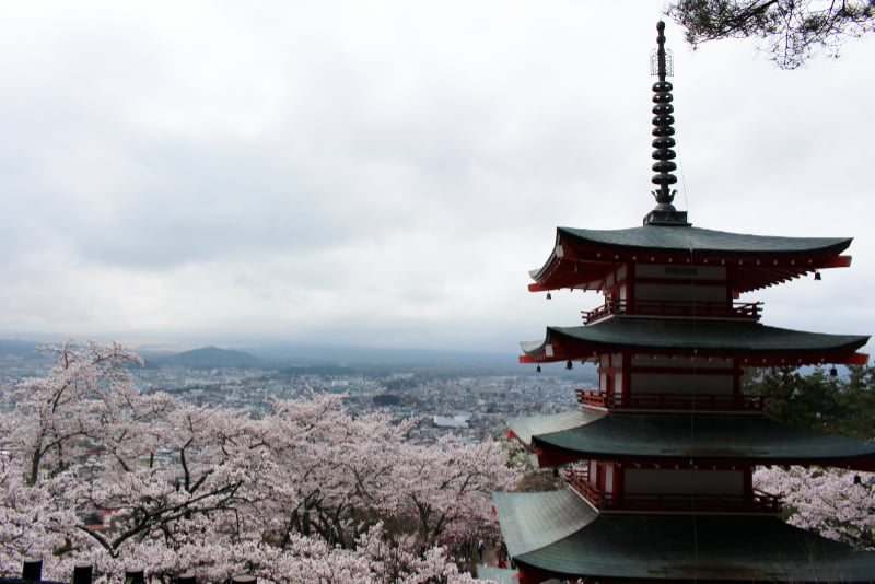 新倉山浅間公園展望台から